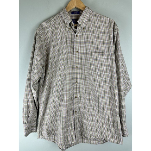Pendleton Long Sleeve Full Button Up Plaid Broadway Cloth Shirt Pocke Size Large - Picture 1 of 6